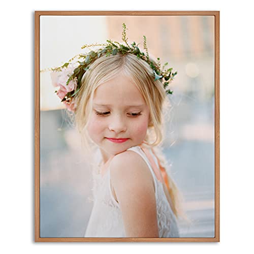 Image of Texas Art 16x30 Canvas Floater Frame, 1.25 inch Deep Wood Grain Texture Floating Picture Frame for Gallery Wrapped Canvas, Light Oak Modern Wall Decor for Home & Office, Fathers Gifts