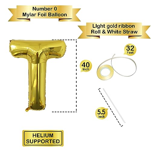 Image of Letter Balloons Gold Party Balloon - 40 Inch Large Gold Letter T Balloon, Letter Balloon Birthday Decorations, Balloon for Women Men Anniversary Party Decorations Supplies