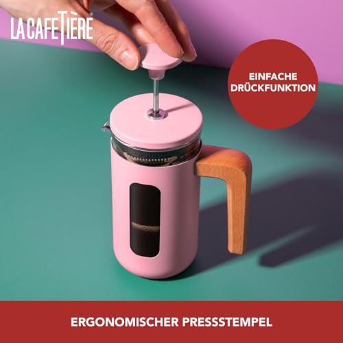 La Cafetière Pisa Cafetière, 8 Tassen/1 l, hitzebeständiges Borosilikatglas und Edelstahl mit griffigem Kolben… – Ansicht 3