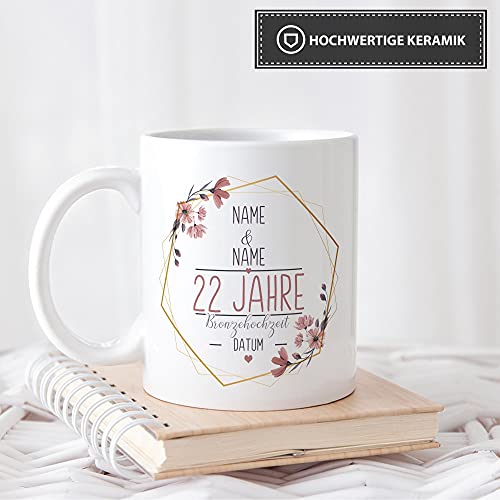 Urkunde Zur Bronzehochzeit - Personalisiert DIN A4, Für 22. Hochzeitstag