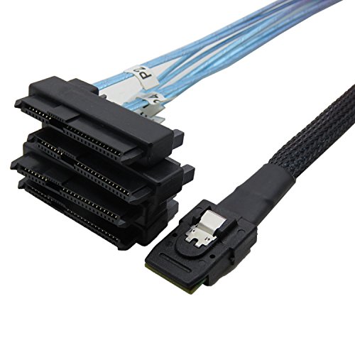 YIWENTEC Mini SAS 36 SFF-8087 to (4) SFF-8482 Connectors with SATA Power 1m