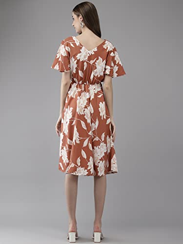 Image of Aarika Women's Crepe Fit and Flare Knee-Length Dress