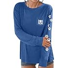Women Dog Paw Shirt Paw Print Shirts Patch Pocket Casual Long Sleeve Shirt