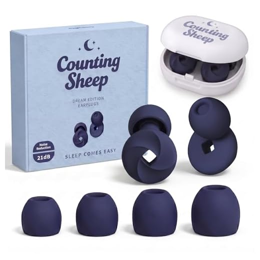 Tapones para los Oídos de Silicona para Dormir – Counting Sheep | Cancelación de Ruido para Dormir de Lado & Orejas Pequeñas | Antirronquidos 21 dB SNR | 4 Tallas XS-L | Reutilizables | Edición Dream