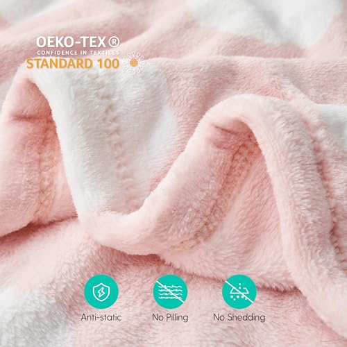 Image of Baby Blankets for Girls and Boys, Soft Milky Plush Fleece Baby Blanket, Receiving Blankets and Swaddle Blankets for Newborns, 30 * 40 Inch, Pink Clouds