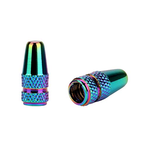 Senzeal 6pcs Presta Aluminum French Style Bicycle Air Tire Valve Caps Dust Covers Colorful - Thumbnail 3