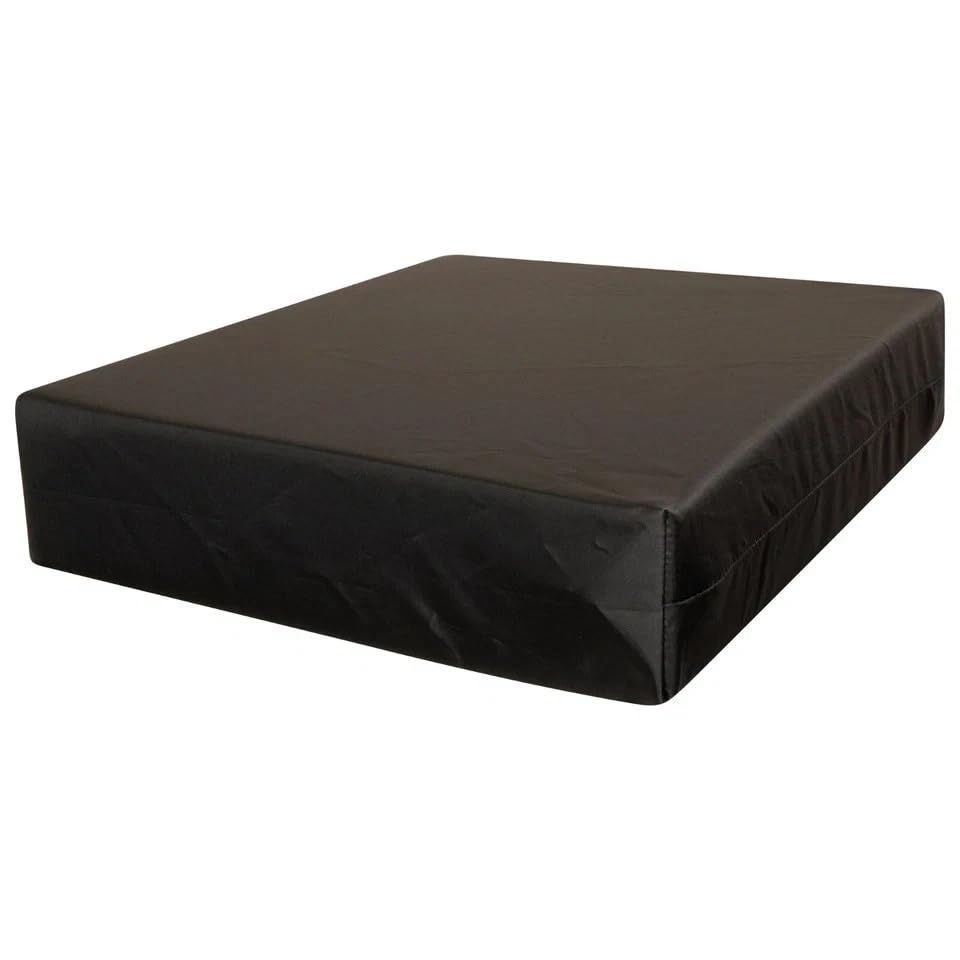 FEELIT Premium Memory Foam Wheelchair Cushion – Faux Leather Pressure Relief Seat Pad with Zipped Cover for Comfort & Support (Black, 22" x 20" x 4")