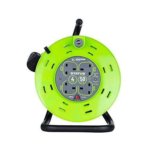 Cable de extensión eléctrico de 50 metros, 4 vías, 13 amperios, enchufe y enchufe