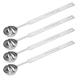 4 Pcs Teaspoons Measuring Spoon, 5 Gram Scoop, Stainless Steel Measuring Spoons, 1 Tsp (5 mL, 5 cc, 1/6 oz, 1/3 Tablespoon), Dishwasher Safe, Metal Measurings Spoons for Cooking & Baking