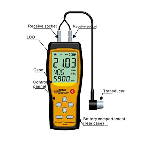Calibrador Digital Ultrasónico para Grosor de Metal AS860 miniatura 4