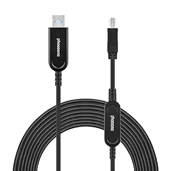 USB 3.0 A to B Extension Cable phoossno Active Optical USB 10Gbps 50ft 15m Compatible with USB2.1 and USB 1.1 Compatible with Camera Printer, Scanner, Game Controller, Meeting Room/Conference Room