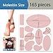 Klyranix Moleskin for Blisters, 15 Sheets Mole Skin Tape with 11 Shapes 165 Pieces, Moleskin for Feet with Adhesive, Shoes, Toes, Heels, Calluses (Pink)