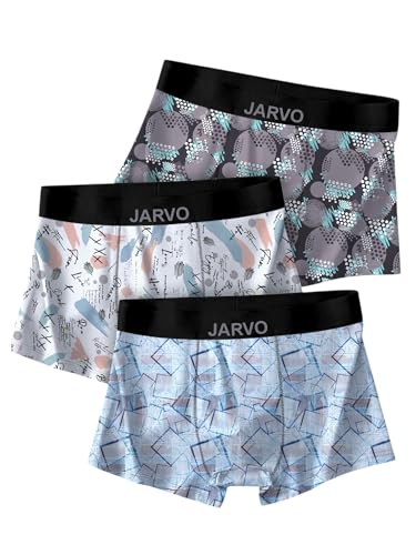 Image of JARVO Men's Extra Thin Elastic Underwear Long Comfortable Ice Silk Breathable Comfort Brief-Boxer-Trunks Imported Material Pack of 3