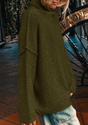 PRETTYGARDEN Womens Turtleneck Long Sleeve Sweater 2025 Fall Trendy Loose Fit Knit Tops Oversized Pullover Sweaters3