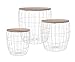 Metall Beistelltisch mit Stauraum weiß - 3er Set - Sofatisch Couchtisch Wohnzimmer Tisch