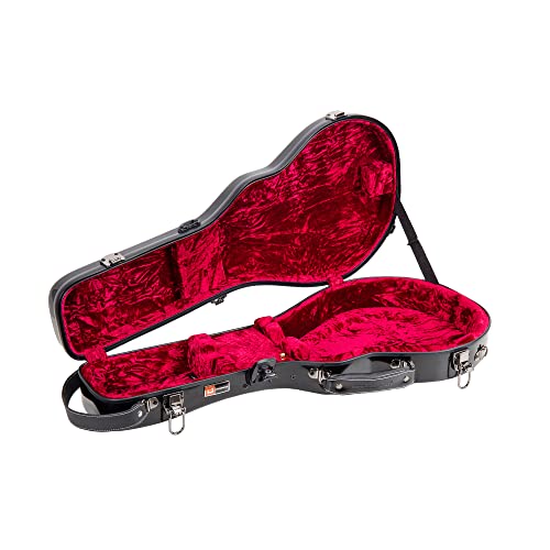 Image of Crossrock Case - Fiberglass Mandolin Case - Fits Both A & F Styles - Padded Straps, Accessory Compartment, Fixed & Removable Padding - Includes TSA Lock - Black