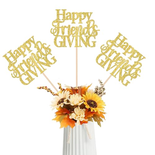 Decoraciones de fiesta Happy Friendsgiving para mesas de Acción de Gracias y cumpleaños