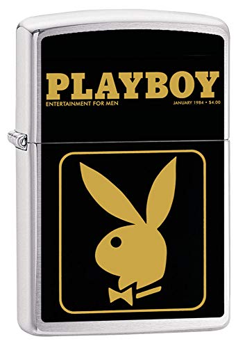 Zippo Playboy Cover January 1984 Pocket Lighter, Brushed Chrome, One Size (200-CI017349)