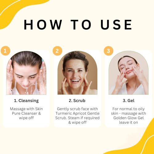 Image of Aroma Treasures Gold Facial Kit (30g /ml) | With 24K Gold Leaf, Turmeric, Lavender & Jasmine Oils | Paraben-Free, Cruelty-Free | Instant Glow, Deep Cleansing & Skin Brightening - For All Skin Types