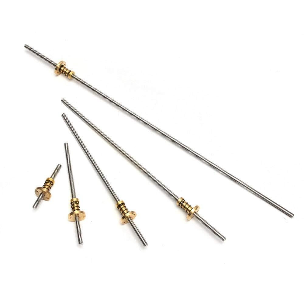 8mm Gewindespindel 300mm mit spielfreier Mutter für 3D-Drucker, Schrittmotor, 2mm Steigung(600mm)