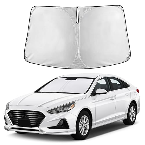 Image of Autovir Windshield Sun Shade Fit for 2015-2017 2018 2019 Hyundai Sonata Sunshade, Front Car Window Shades Sun Visor, Blocks UV Rays & Heat, Car Accessories
