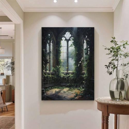 Tableau sur toile serre botanique vintage encadré déco murale