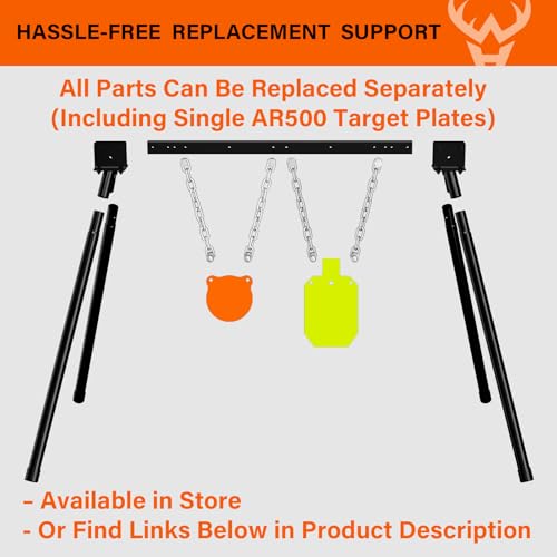 Image of Highwild AR500 Steel Targets System 3 /8 Inch Thick Complete Steel Shooting Targets with Stand, 6 inch Shooting Gong + 7 inch x 12 inch Torso with 1 Stand & 2 Mounting Kits for Outdoor Range and Shooting Practice