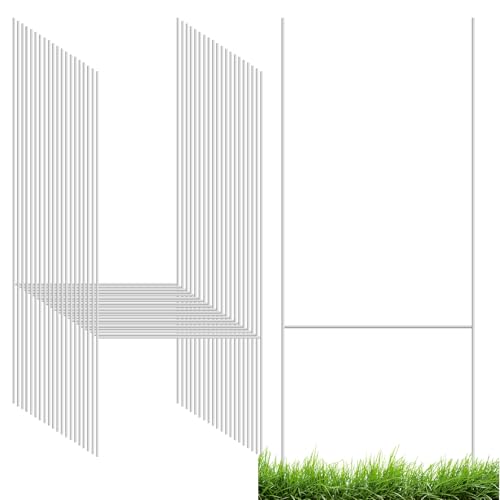 Voittozege 50 Pcs Yard Sign Stakes Heavy Duty Galvanized Metal H-Frame
