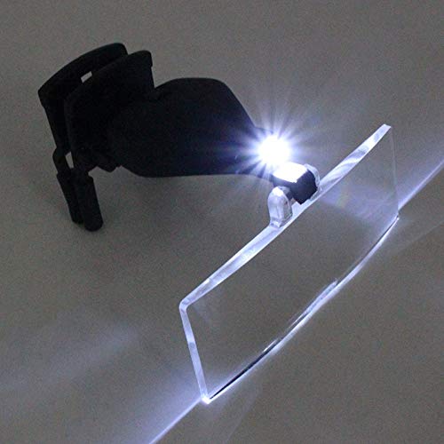 1.5X 2.5X 3.5X Gafas Clip Lupa Manos Libres Cabeza Lupa con luz LED y 3 Lentes de plástico Ajustables para reparación The New