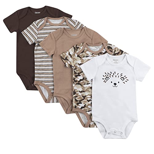 Image of Hanes Baby and Toddler Ultimate Flexy Short Sleeve Bodysuit (5 Pack)