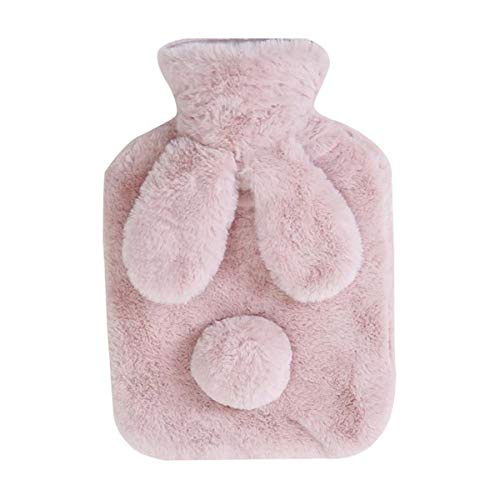 Classic Transparent Rubber Hot Water Bottle With Cute Plush Bunny Animal Cover Winter Warm Leakproof Pvc Hot Water Bag #TOP27