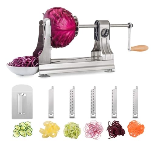 Spiraliseur WellToBe Coupe-légumes Spirale végétale 6 lames Courgette Pâtes et nouilles Spaghetti Spiralizer améliorée Spiraliser Spiral Slicer Maker