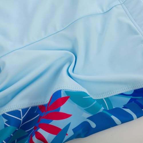 Image of GRACE KARIN Girls Rash Guard Swimsuit Short Sleeve Two Piece Bathing Suit 6-12Y