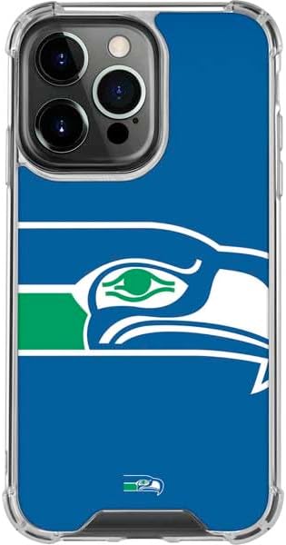 Skinit Clear Phone Case Compatible with iPhone 15 Pro Max - Officially Licensed NFL Seattle Seahawks Retro Logo Design