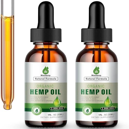 Hemp Oil Organic Premium - Maximum Strength - 100% Natural