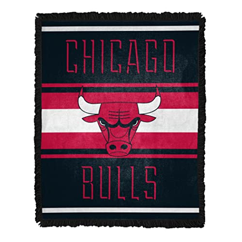 NORTHWEST NBA Chicago Bulls Nose Tackle Woven Jacquard Throw 46" W x 60" L Blanket