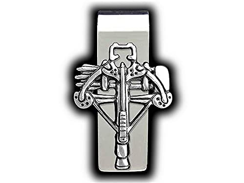 Crossbow Money Clip in Solid Sterling Silver Hand Carved