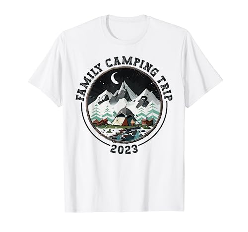 Family Camping Trip 2023 Mountain Vacation Camiseta