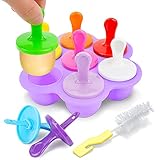 🍧 【Molde multifunción】 Con este mini molde para paletas, puedes hacer paletas, gelatina y otros postres o piruletas de verano. Además, la silicona de grado alimenticio puede soportar de -40 a 230 grados Celsius, por lo que puede usarse para hacer muffins, cupcakes y otros postres horneados.