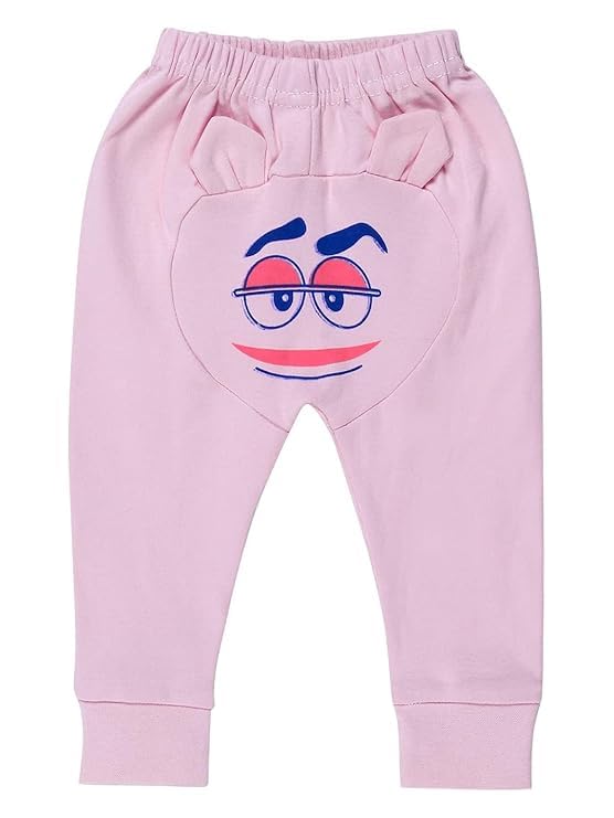 GOLURK Unisex Baby Cotton Jogger Pants with Panda Design, Multi Colours, Elastic Waistband (in, Age, 12 Months, 18 Months, Regular, 6, Multicolor) 1