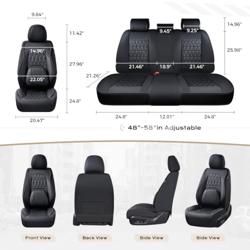 Image of Coverado Seat Covers, Car Front Seat Covers with Backrest, Nappa Leather Car Seat Protectors,Waterproof &Breathable,Anti-Slip Automotive Seat Cushion, Universal Fit for Most Vehicles