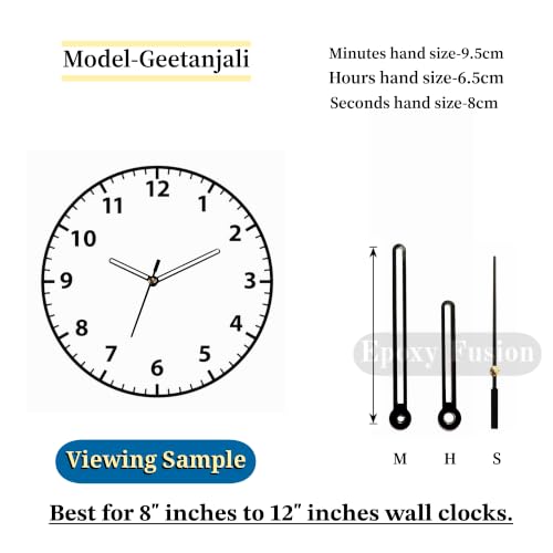 Image of 12mm Wall Clocks Silent Movement, Battery Operated Clock Movement and Needles, Quartz Wall Clock Movement Replacement Clock Machine with Hands (Geetanjali)