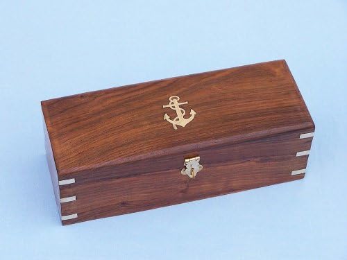 Nauticalmart Deluxe Class Oil Rubbed Bronze- Leather Antique Admiral's Spyglass Telescope 27" with Rosewood Box