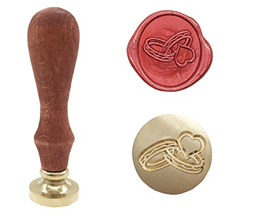 Vintage Retro Classical Wax Sealing Stamp Arts Crafts Romantic Symbol Wax Seal Stamp Metal Stamp Fancy Greetings for Wedding Invitation Letter (Gold-Ring)