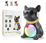 Electro PAWII Dog-Shaped Bluetooth Speaker with RGB Lights – Black French Bulldog Portable Wireless Speaker FM Radio, USB/SD Support, Type-C Charging, 5W Output – Fun Pet-Inspired Gift for All Ages