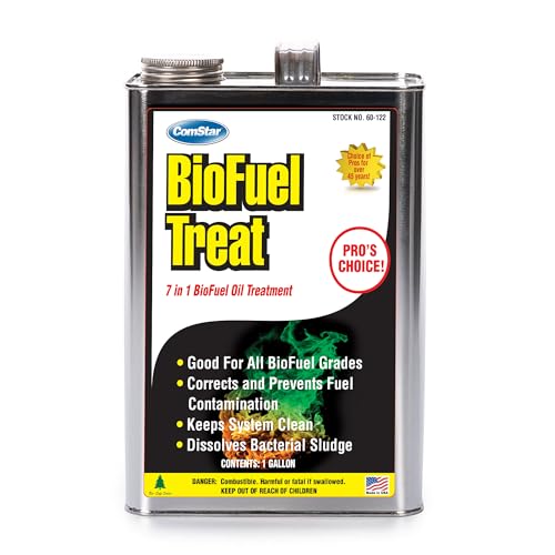 ComStar BioFuel Treat, 1 Gallon, 7-in-1 BioFuel Oil Treatment, Prevents Sludge & Clogging, Eliminates Contamination & Odors, Controls Waxing & Jelling, Lowers Pour Point, Keeps System Clean (60-122)