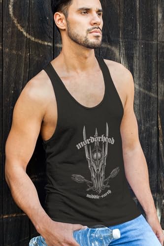 Image of Cotton Graphic Tank Top, Black Skull Print, Casual Round Neck, Regular Fit, All Season Wear, City Theme, Adult Size