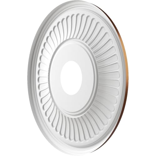 Image of Ekena Millwork CMP16BECDC Berkshire Thermoformed PVC Ceiling Medallion (Fits Canopies up to 7 inch), 16 inchOD x 3 1 /2 inchID x 1 inchP, Metallic Dark Copper