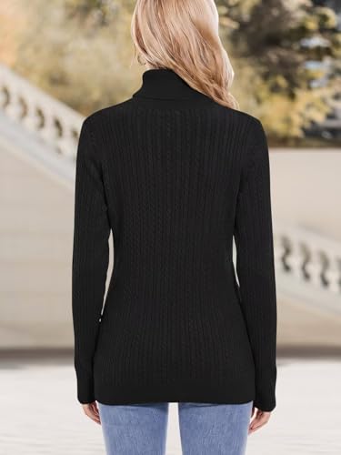 Image of ANFTFH Womens Turtleneck Sweater 2025 Ribbed Knit Top Pullover Sweaters