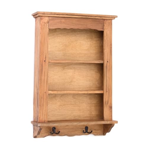 DESIGN DELIGHTS WANDREGAL Country | Mahagoni Holz, 3 Etagen, 68 cm, mit...